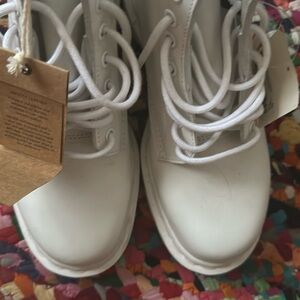 Dr. Martens White Leather Boots